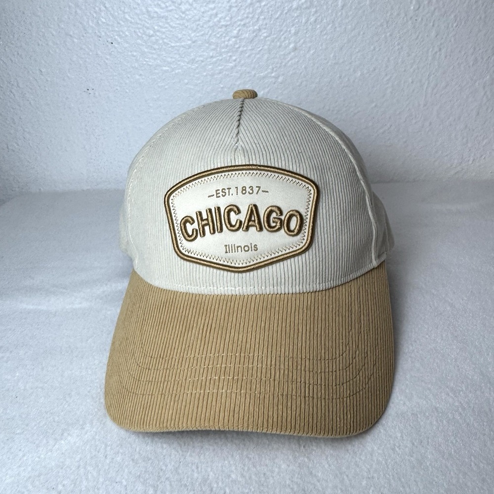Robin Ruth Chicago Illinois Corduroy Hat Bergen Tan Strapback Adjustable